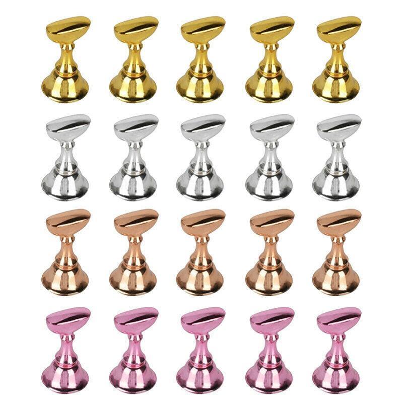 Acrylic Nail Display Stand with Snap On Tips Holders for Practice and Display - White