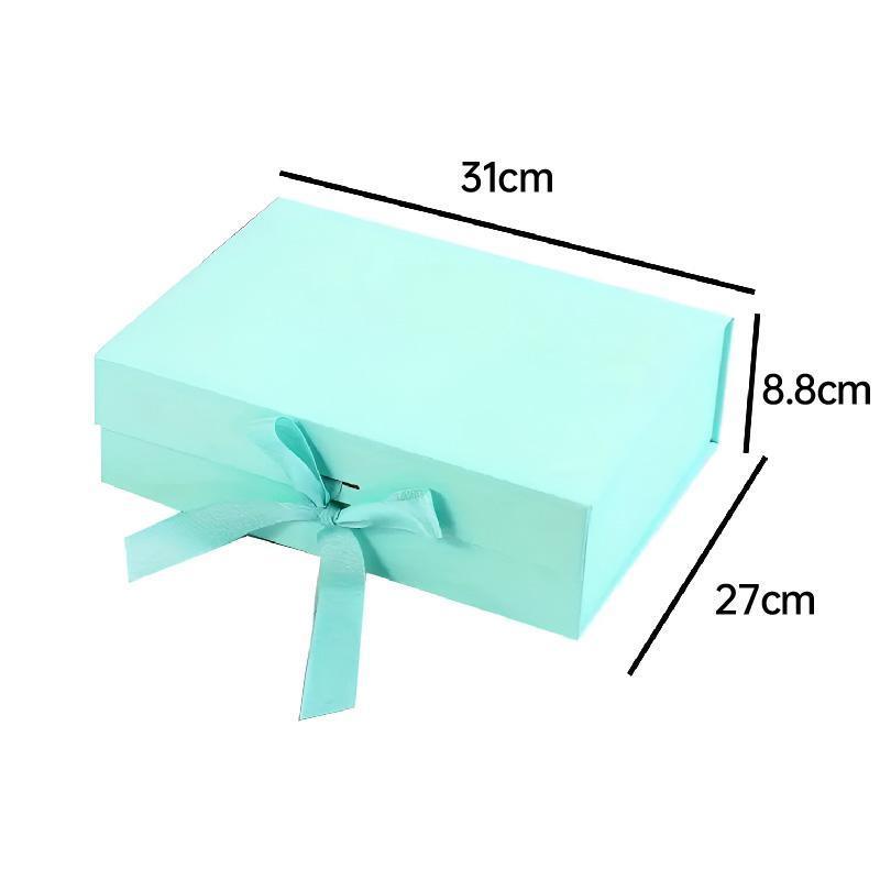 Elegant Ribbon Flip Folding Gift Boxes Multiple Colors High-Quality Cardboard - Pink