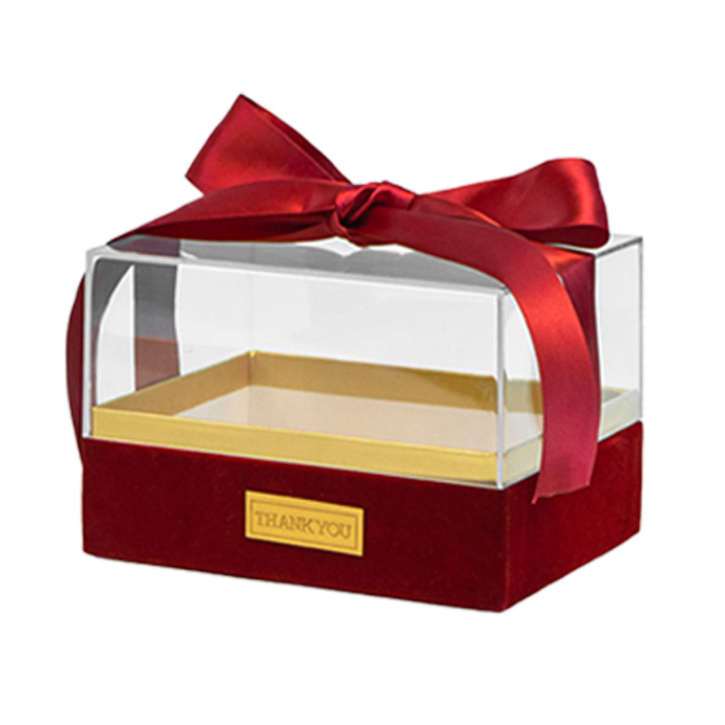 Acrylic Gift Box Clear Souvenir Display Case Bow Storage Container for Packaging - Green - L