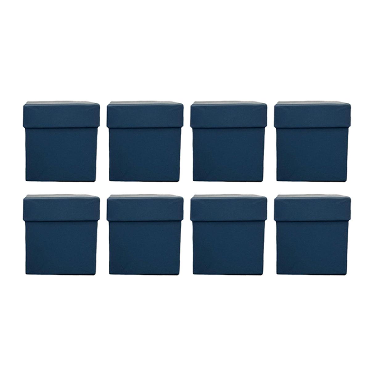 Square Gift Boxes 8pcs Empty Packaging Boxes for Favour Party Wedding Storage - Black-20x16.5cm
