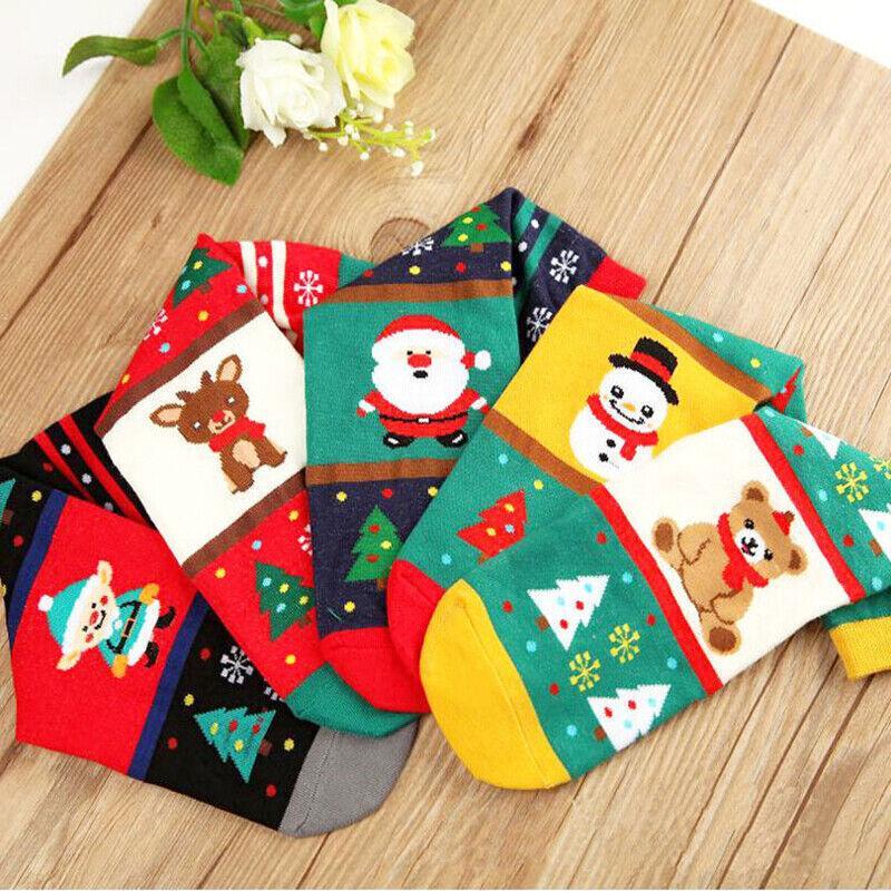 Christmas Socks Santa Reindeer Snowman Pattern Xmas Party Gift Stockings - Clown