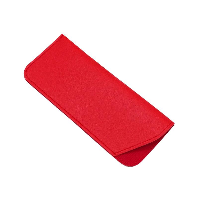Pu Leather Eyeglass Sunglasses Reading Glasses Case Soft Pouch Bag Pocket - Grey