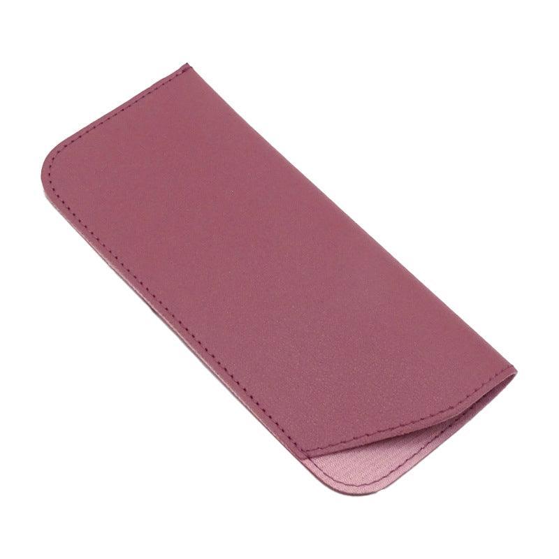 Pu Leather Eyeglass Sunglasses Reading Glasses Case Soft Pouch Bag Pocket - Red