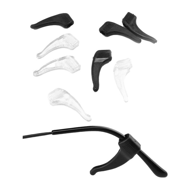 Silicone Glasses Ear Hooks Anti Slip Grip Spectacle Holder Sports Temple Tips - Black
