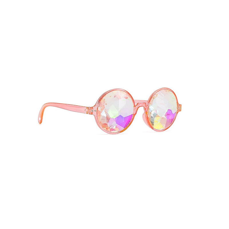 Festival Rave Kaleidoscope Glasses Prism Lens Crystal Effect Party Sunglasses - Black