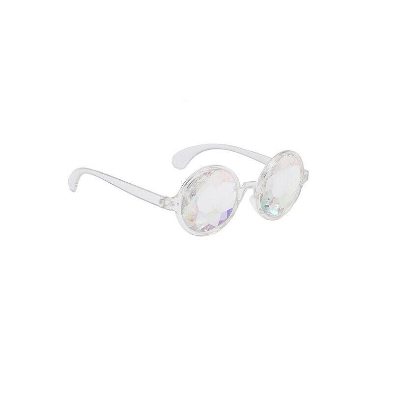 Festival Rave Kaleidoscope Glasses Prism Lens Crystal Effect Party Sunglasses - Pink