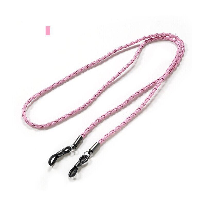 PU Sunglasses Reading Glasses Spectacles Eyeglass Holder Strap Chain - Black