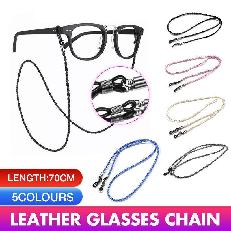 PU Sunglasses Reading Glasses Spectacles Eyeglass Holder Strap Chain - Pink