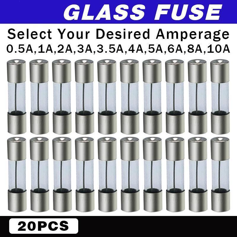 20Pcs M205 Glass Fuse 5Mm X 20Mm Slow Blow 250V / Select From 0.5A To 10A  Amp - 20PCS F5A