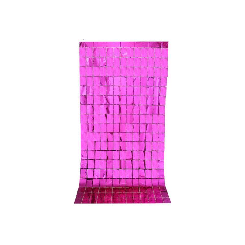 Rectangle Tinsel Curtain Shimmer Wall Backdrop 2M Length Party Decoration Sequin - Green
