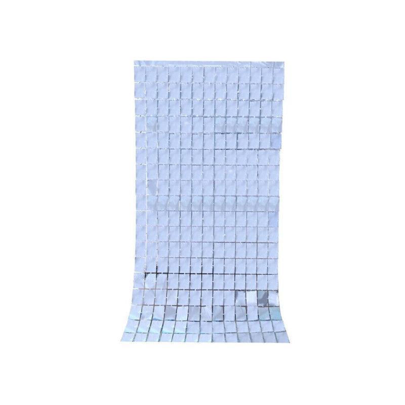 Rectangle Tinsel Curtain Shimmer Wall Backdrop 2M Length Party Decoration Sequin - Green