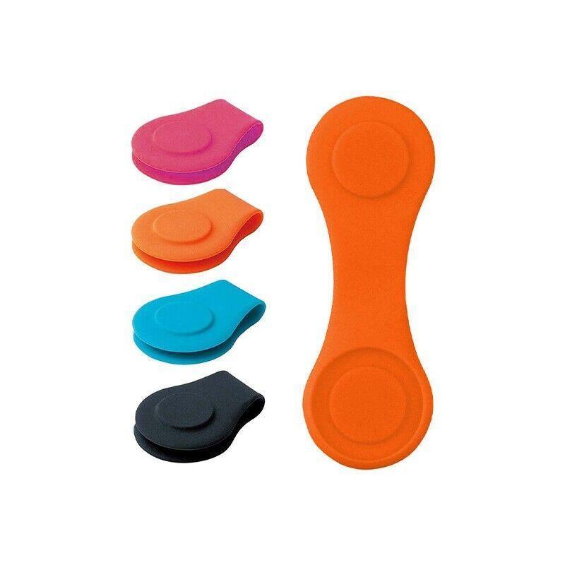 1Pc Silicone Golf Hat Clip Ball Marker Holder with Secure Attachment Design - Black