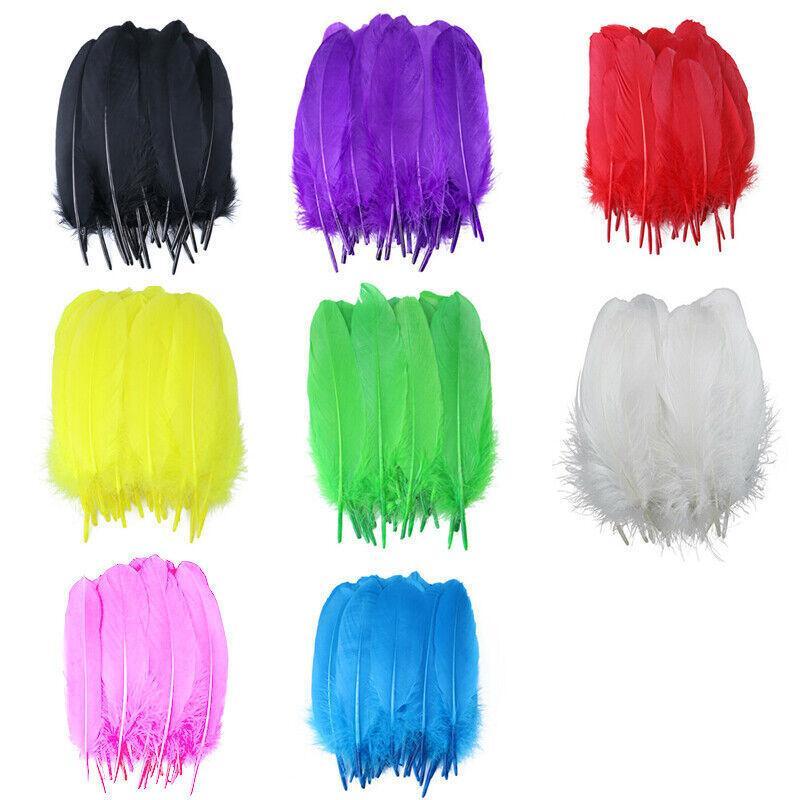 50X Craft Feathers Goose Feather Diy Art Party Decoration Wedding Dream Catcher - Pink