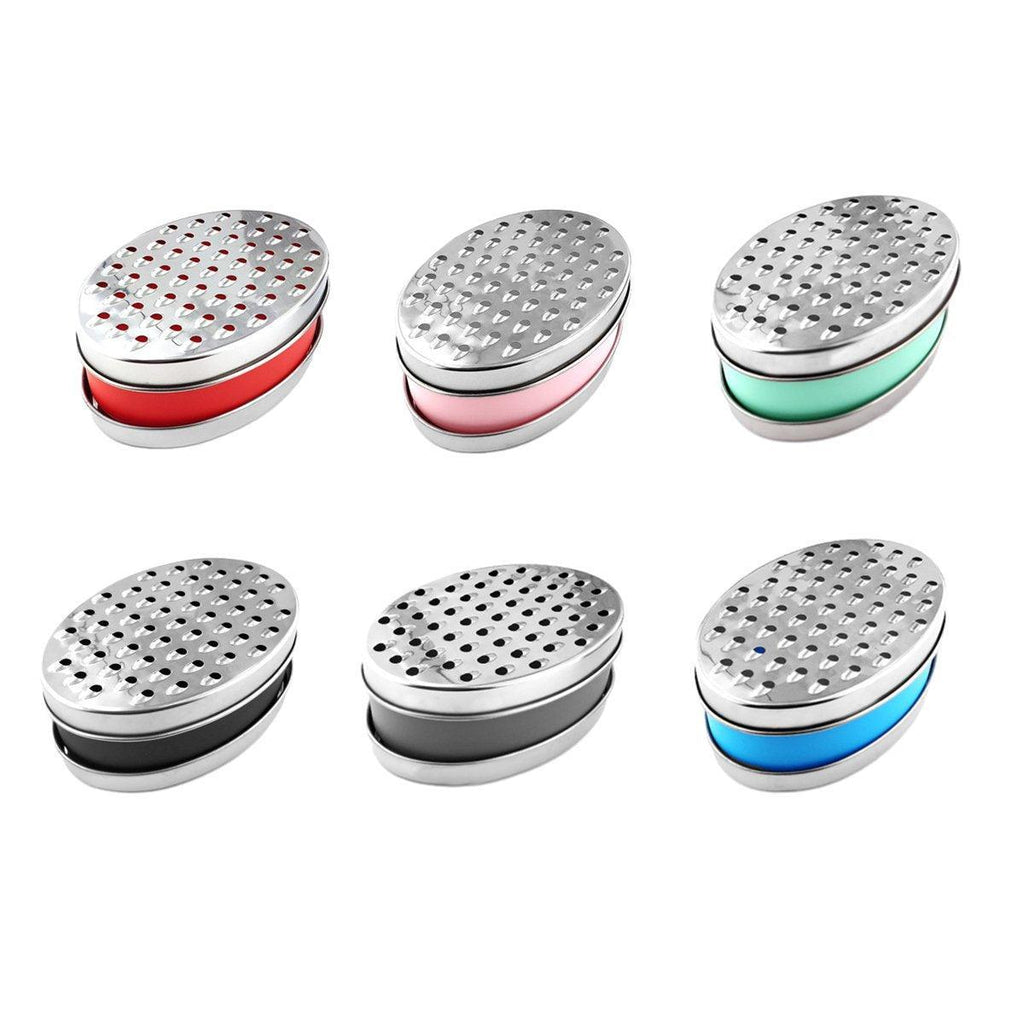 Stainless Steel Kitchen Cheese Grater with Container Storing Fruits Cheese Box - Grey
