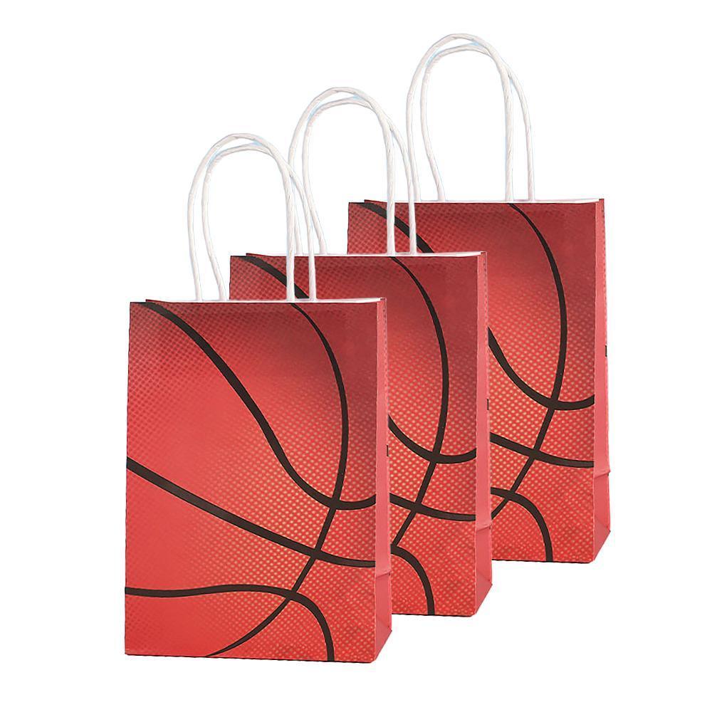 30PCS Fashion Ball Kraft Paper Gift Bag Festivals gift tote bag Party Favor Bag - Green-Football-30pcs