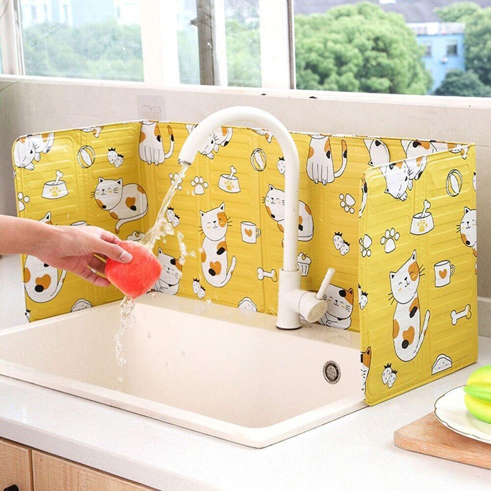 Kitchen Oil Splash Guard Wall Foil Protector Stove Cover Removable Baffle Screen - Grey Rabbit
