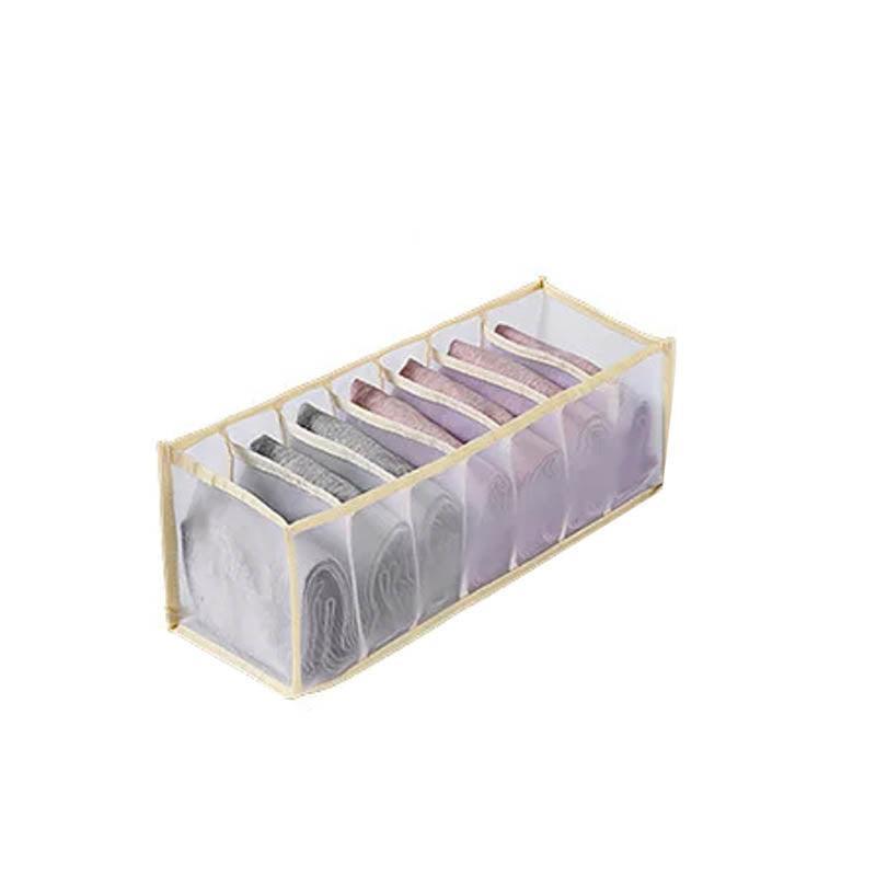 Foldable Drawer Organizer Divider Bra Sock Underwear Storage Closet Wardrobe - White with 11 Boxes
