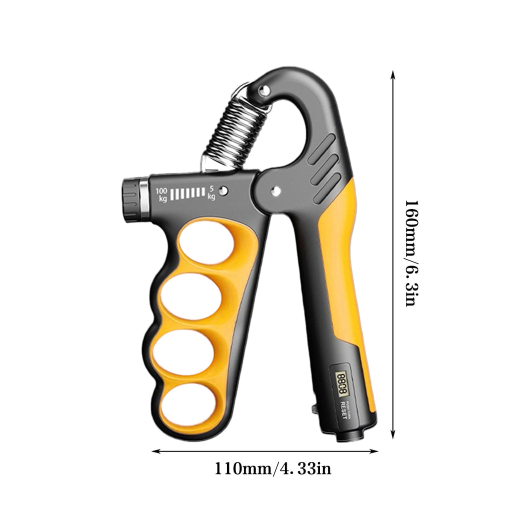 Adjustable Hand Grip Strengthener with Counter Forearm Finger Exerciser Trainer - Orange