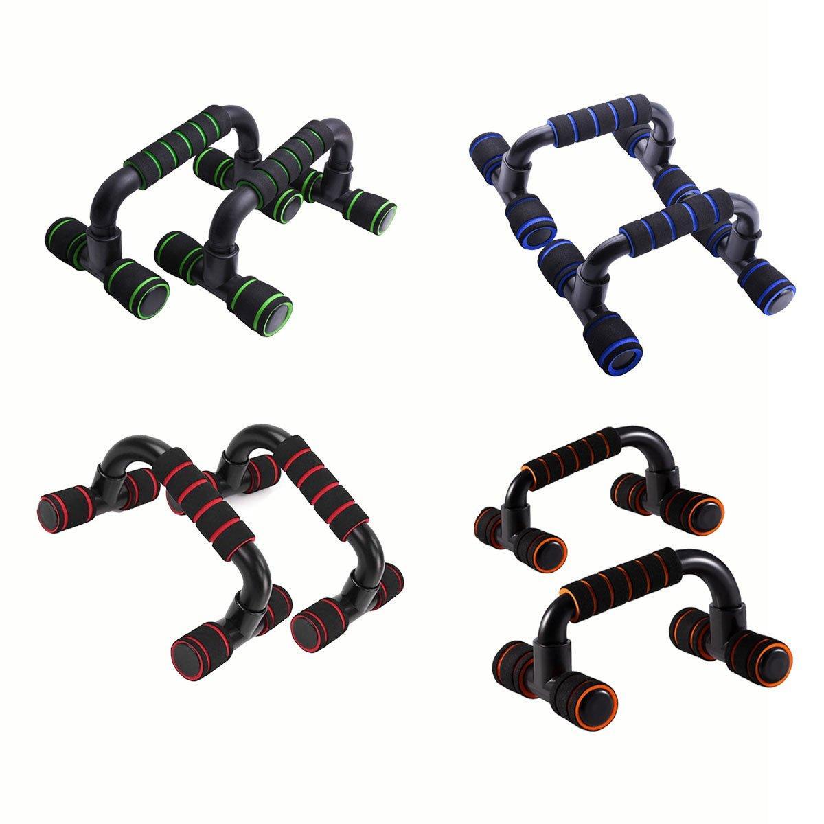 H Shaped Push Up Bars Home Fitness Equipment for Chest Arm Shoulder Training - Green