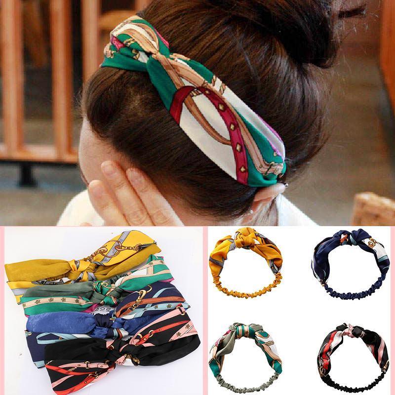 Women Lady Boho Bohemian Cross hair head headband band Scarf Wrap Bandana AU - Black