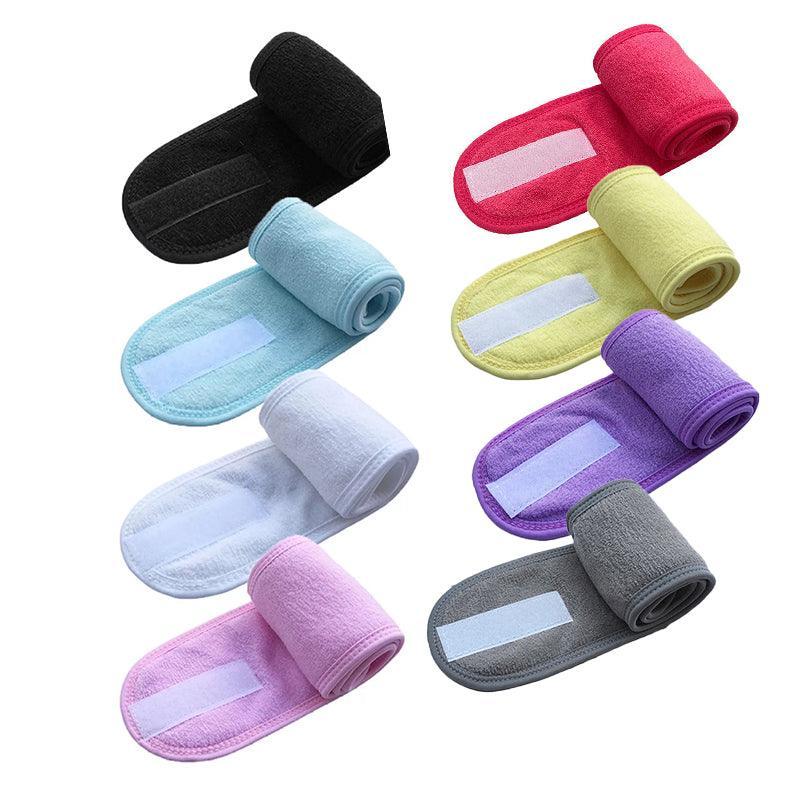 8-Colours Wrap Head Band Hairband Hair Band Adjustable Facial Make Up Face Wash Au - Black