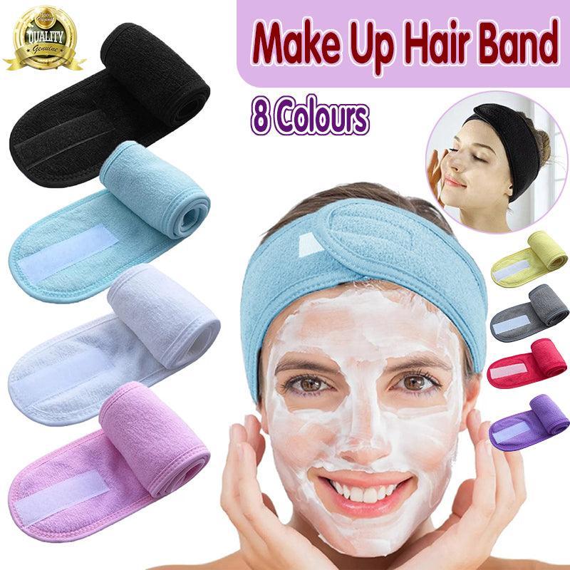 8-Colours Wrap Head Band Hairband Hair Band Adjustable Facial Make Up Face Wash Au - Pink