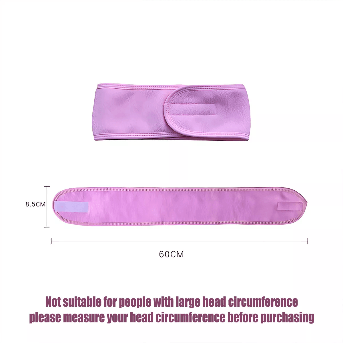 8-Colours Wrap Head Band Hairband Hair Band Adjustable Facial Make Up Face Wash Au - Pink