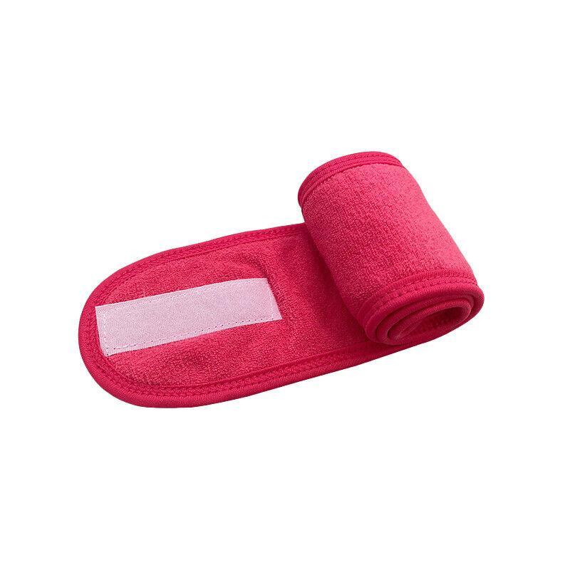 8-Colours Wrap Head Band Hairband Hair Band Adjustable Facial Make Up Face Wash Au - Rose Red