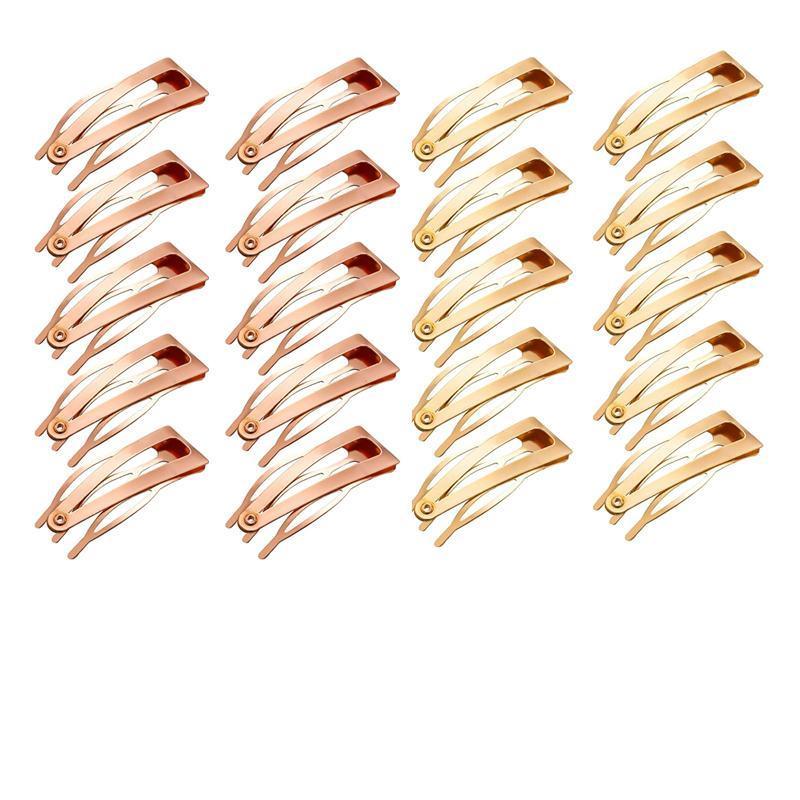 UP 30X Double-grip Hair Clips Metal Snap Barrettes Hair Styling Tool Women Girls - Black(10PCS)