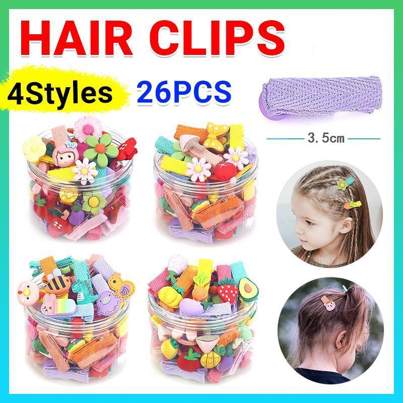 26Pcs Hair Clips Set Snap Bows and Hairpins for Styling and Everyday Use - Flower( Without Bottle)