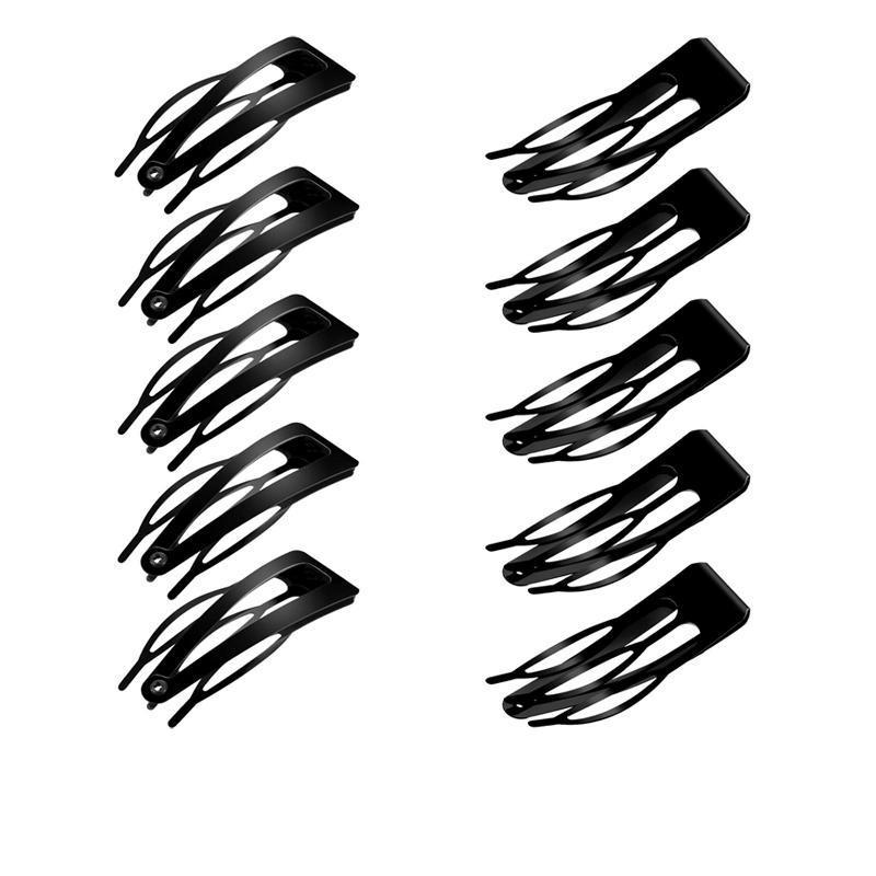 UP 30X Double-grip Hair Clips Metal Snap Barrettes Hair Styling Tool Women Girls - Gold(10PCS)