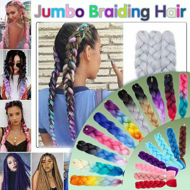 Coloured Jumbo Braiding Hair Extensions Braids Twist Hight Temperature Kanekalon - B22