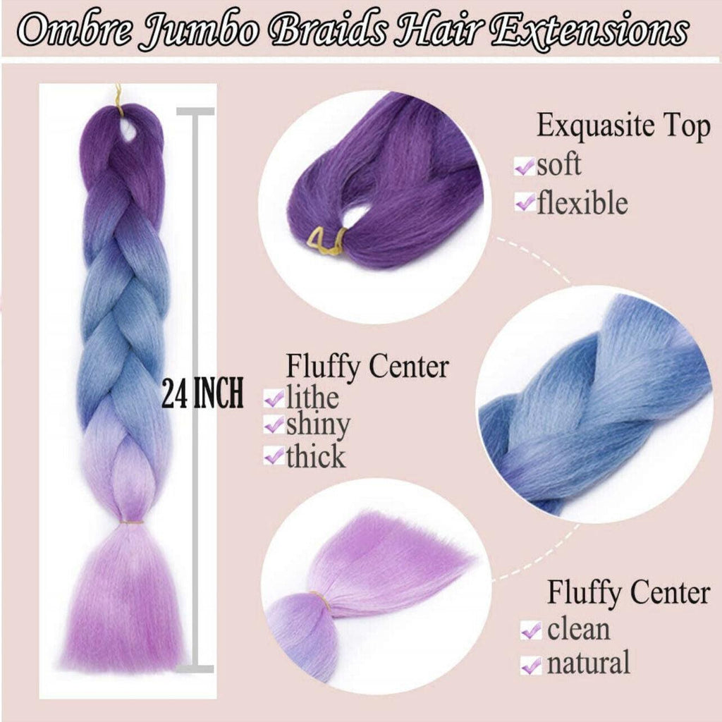 Coloured Jumbo Braiding Hair Extensions Braids Twist Hight Temperature Kanekalon - C14