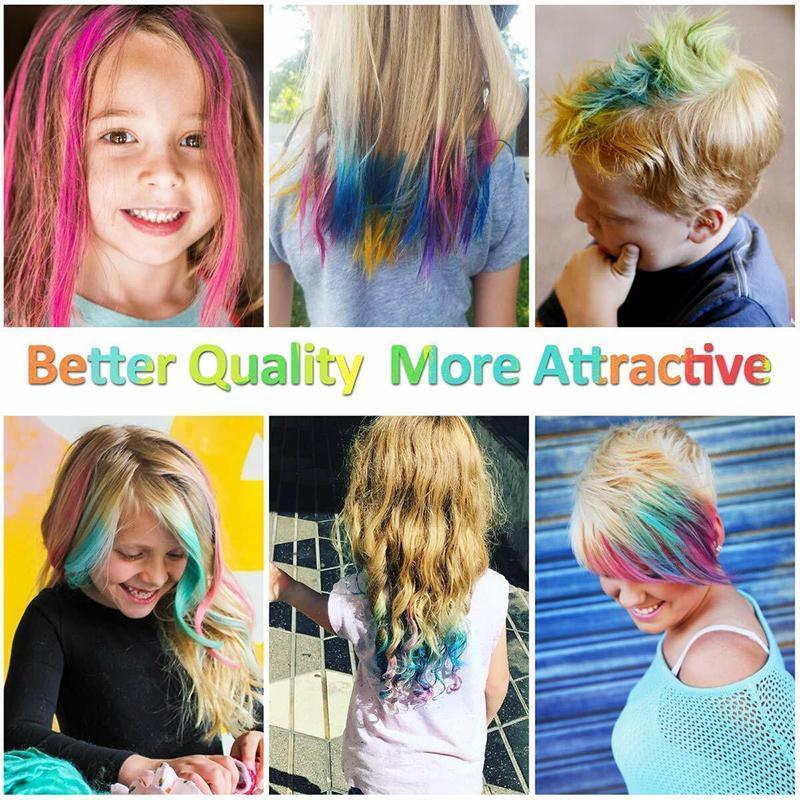 6 Colours Washable Hair Chalk Comb Kit Temporary Hair Dye for Parties and Events