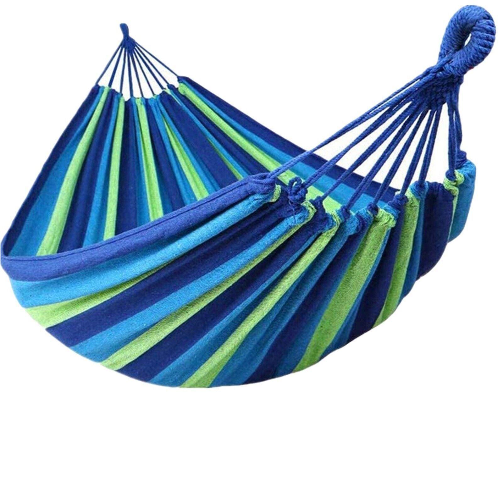 Double Outdoor Hammock 260x150cm with Straps for Camping Hanging Tree Bed - Red