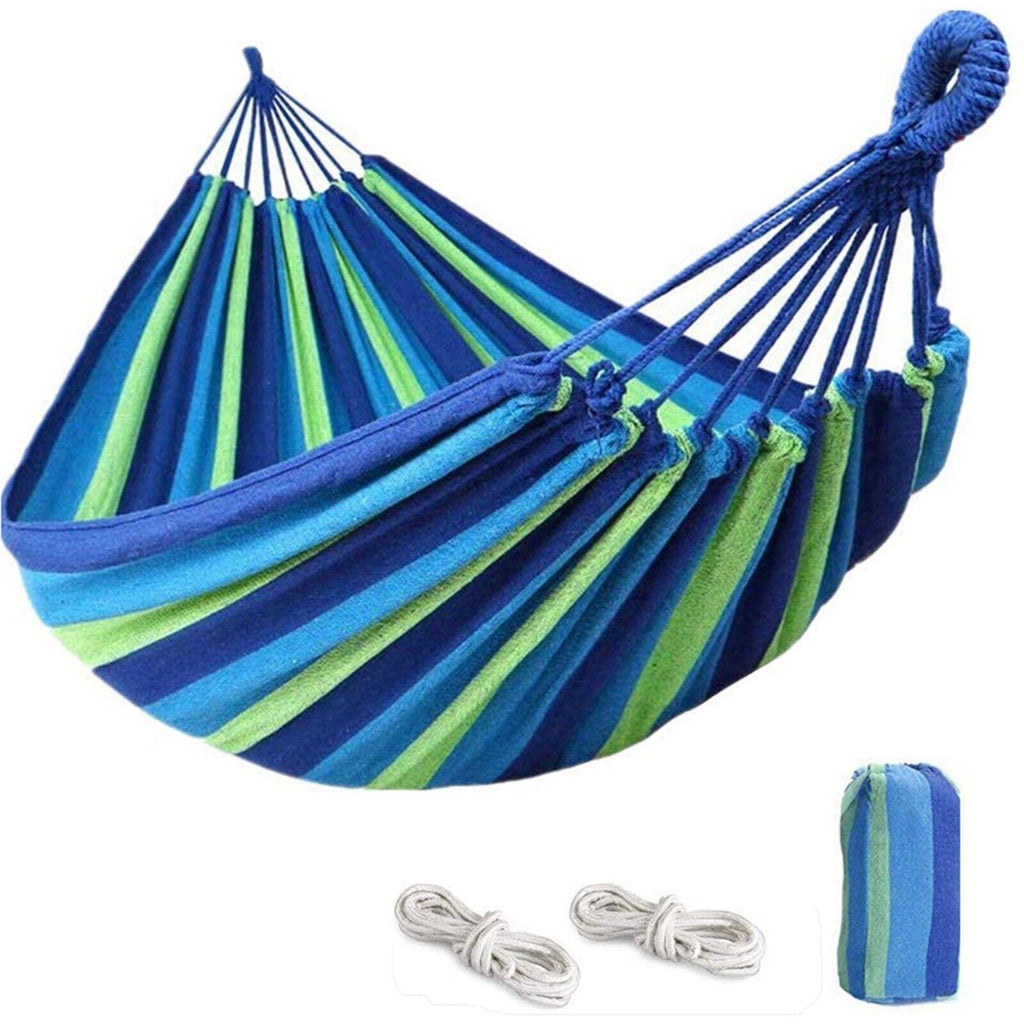 Double Outdoor Hammock 260x150cm with Straps for Camping Hanging Tree Bed - Red