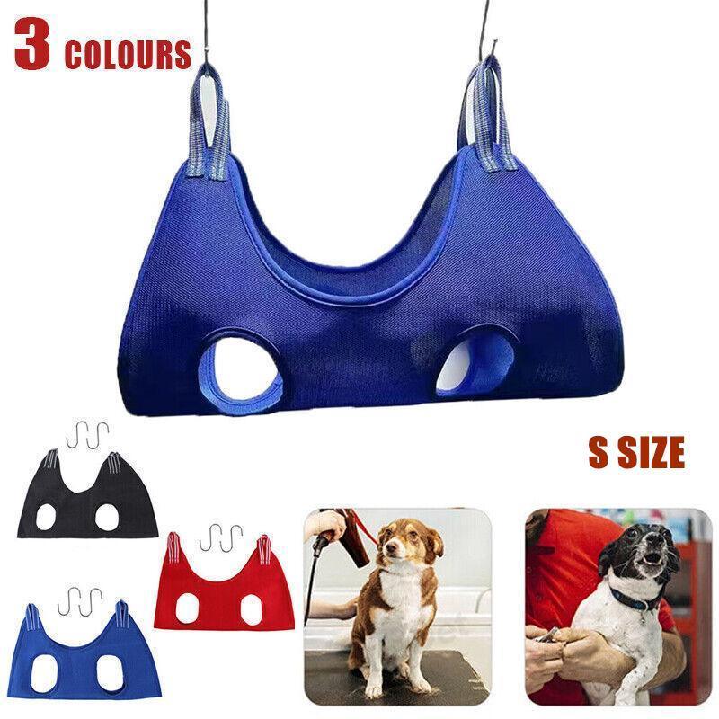 S Size Hammock Helper Pet Dog Cat Grooming Restraint Bags for Bathing Trimming Nail - Black
