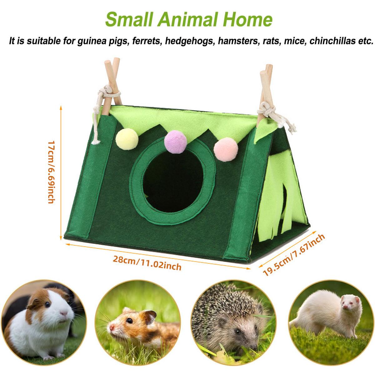Hamster Tent Small Pet Hideout Pig Possum House Cool Triangle Nest Shelter - Pink