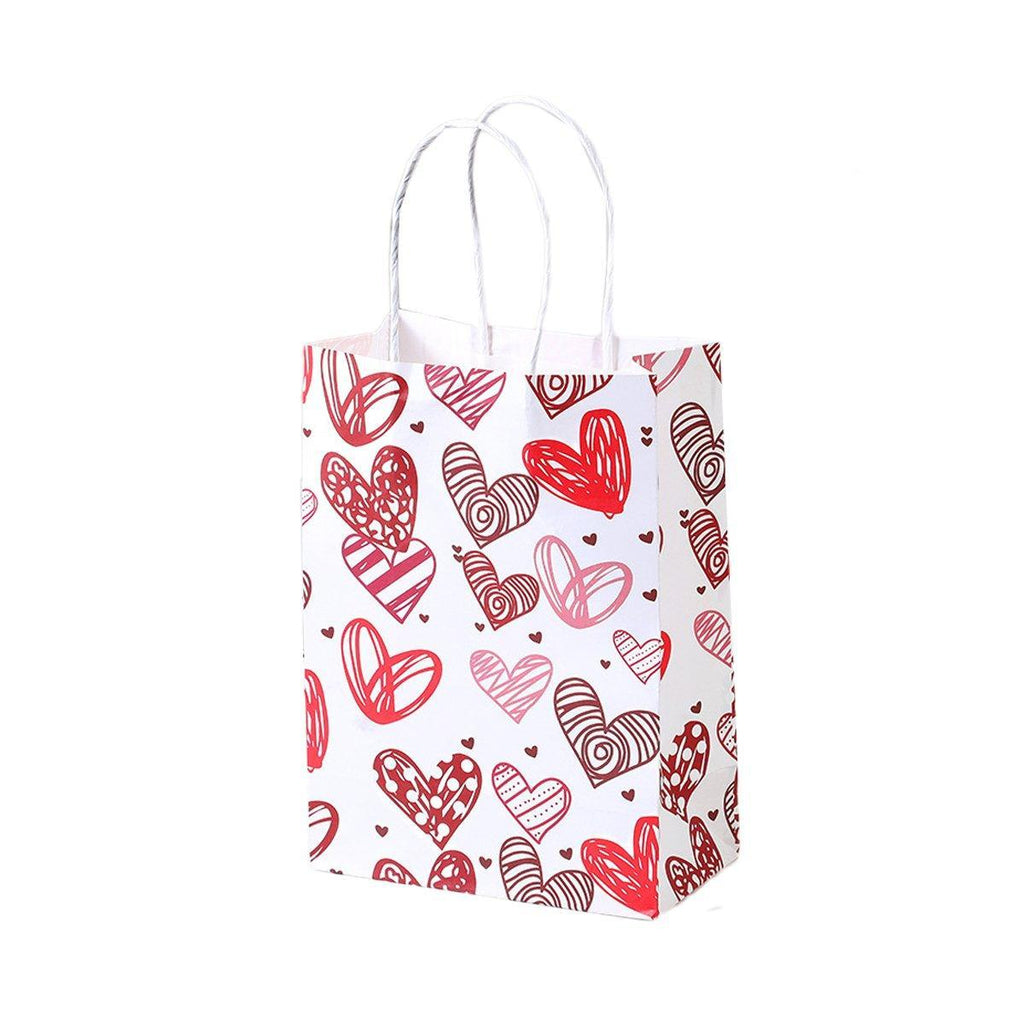 30x Valentines Day Love-Themed Tote Bag Elegant Kraft Paper Handbag Lightweight - Y167