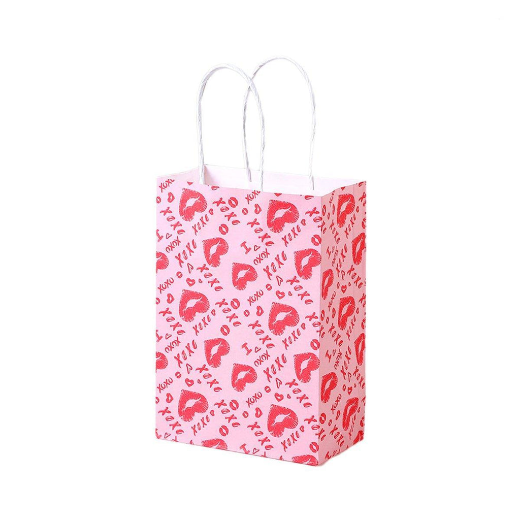 30x Valentines Day Love-Themed Tote Bag Elegant Kraft Paper Handbag Lightweight - Y167