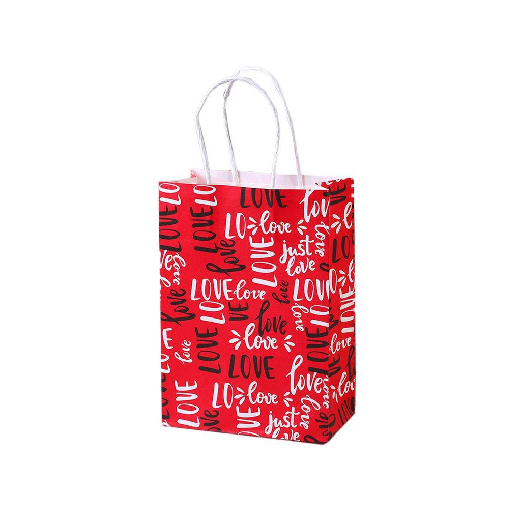 30x Valentines Day Love-Themed Tote Bag Elegant Kraft Paper Handbag Lightweight - Y168