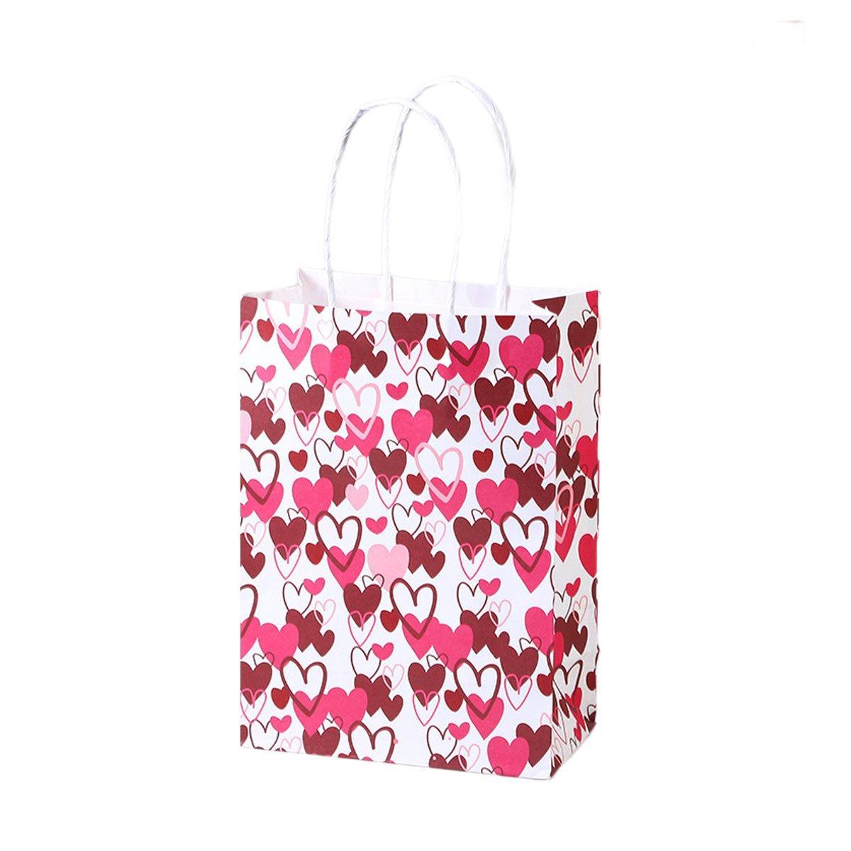 30x Valentines Day Love-Themed Tote Bag Elegant Kraft Paper Handbag Lightweight - Y173