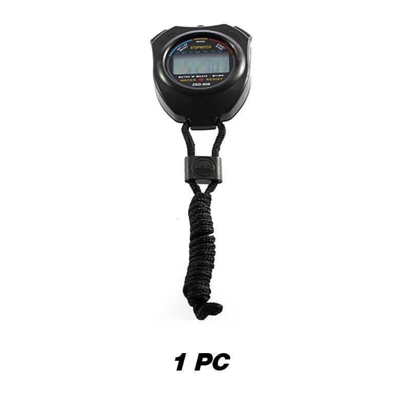 1/2x Handheld Stop Watch Digital Chronograph Sport Counter Stopwatch Timer Alarm - 1 PC