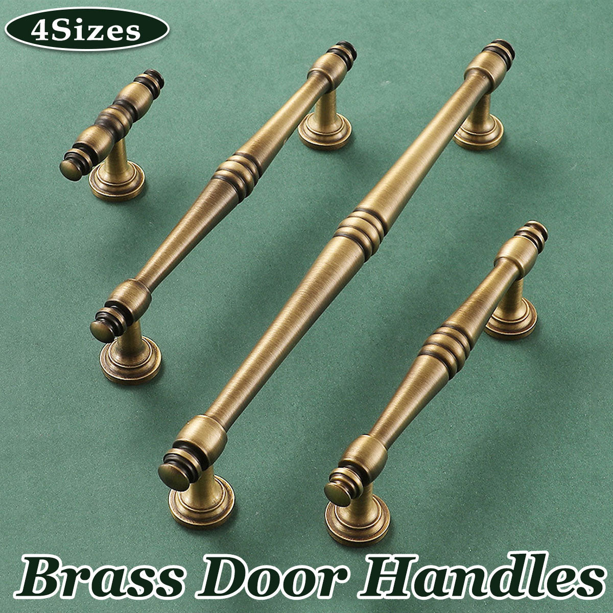 4 Sizes Brass Handles Vintage Cabinet Drawer Pulls for Wardrobe Door Furniture - 192mm-Hole Distance