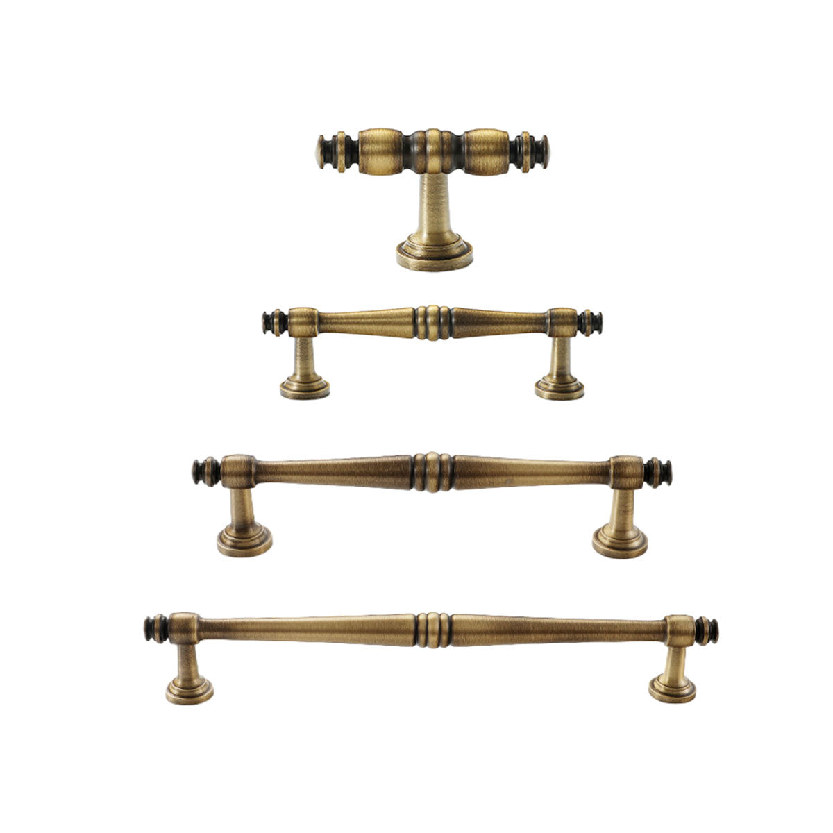 4 Sizes Brass Handles Vintage Cabinet Drawer Pulls for Wardrobe Door Furniture - Single Hole