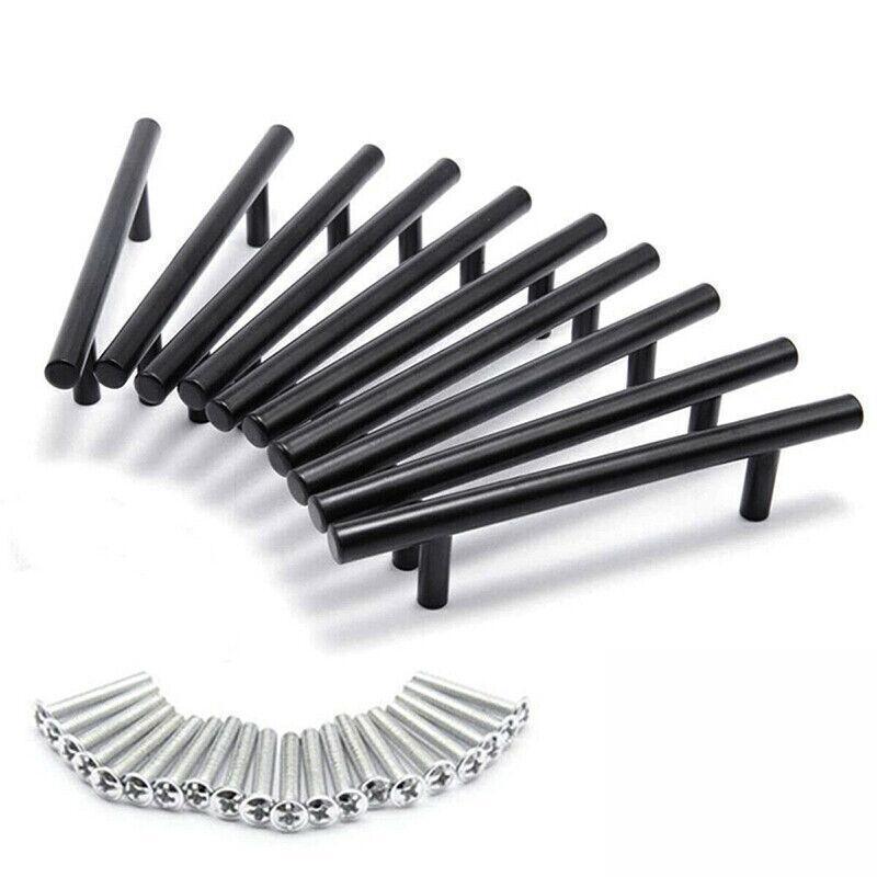 5pcs Silver Kitchen Cabinet Door Handles Stainless Steel Door Drawer Pull T Bar - 127mm/76mm