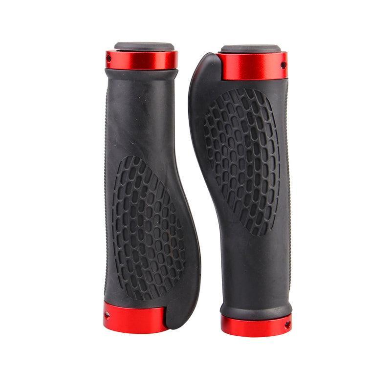 Ergonomic MTB Bike Handlebar Grips 2PCS Lock On Rubber Cycling Mountain Bicycle - Red