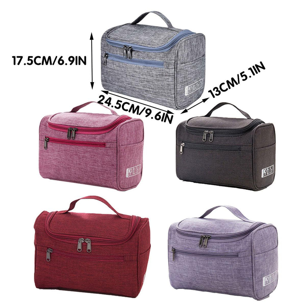 Womens Cosmetic Bag Make Up Case Travel Toiletry Wash Organiser Vanity Nail Box - Grey