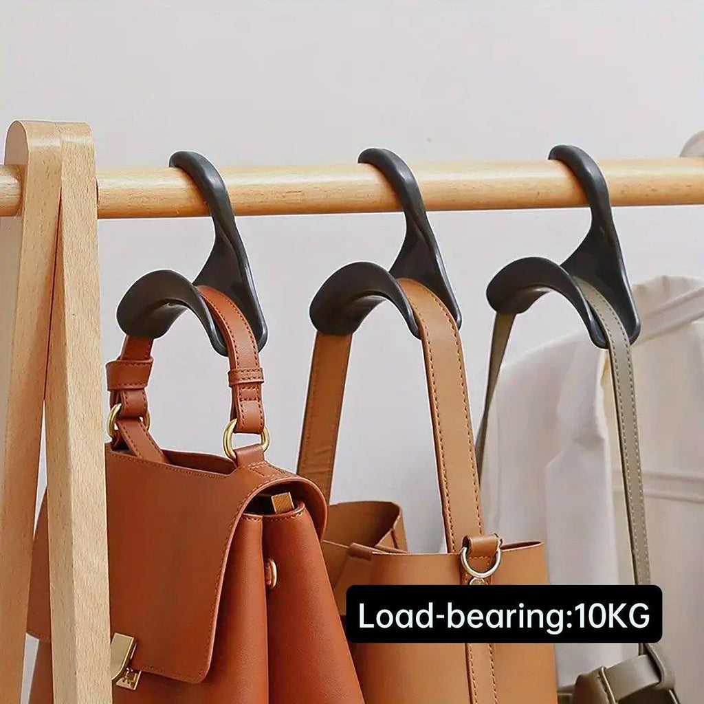 10PCS Wardrobe Plastic Storage Rack Hook Multi-Purpose Hanger Tie Scarf Holder - Black