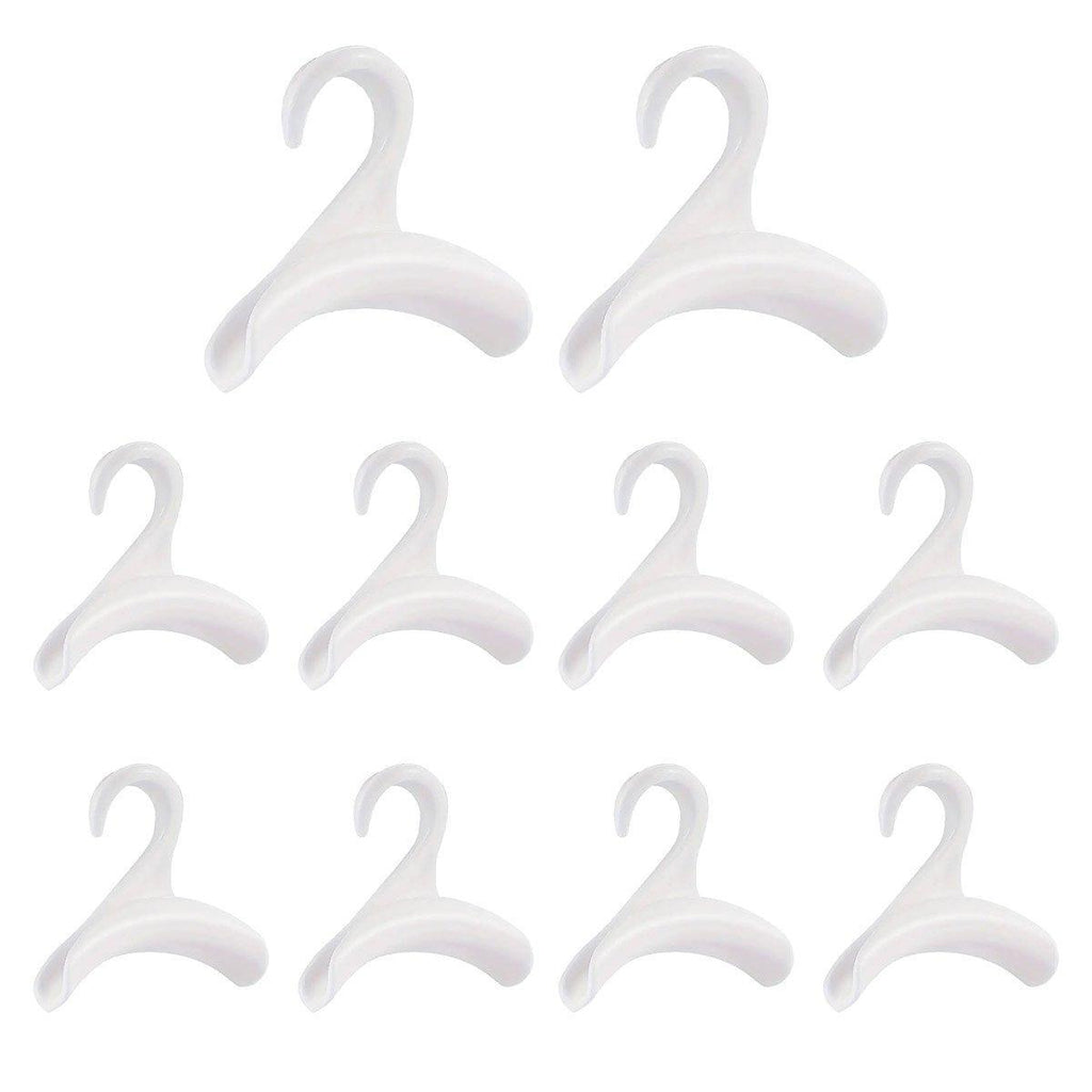 10PCS Wardrobe Plastic Storage Rack Hook Multi-Purpose Hanger Tie Scarf Holder - White
